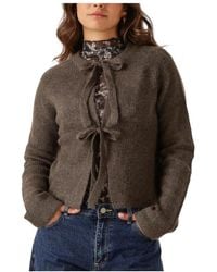 Object - Truien & Vesten ,Bruin ,Polyester Bruine Gebreide Vest Voor Vrouwen - Lyst