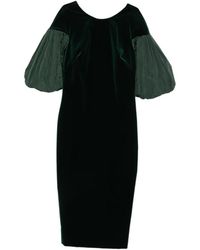 Max Mara - Kleedjes ,Groen ,Polyester Msetropico Midi Jurk - Lyst