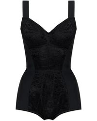 Dolce & Gabbana - Tops ,Zwart ,Bodysuit Met Kanten Inzetstukken - Lyst
