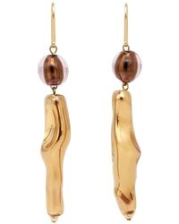 Isabel Marant - Accessoires ,Geel ,Gouden Logo Oorbellen Stijlvolle Accessoire - Lyst