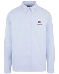 KENZO - Camicia button-down blu chiaro - Lyst