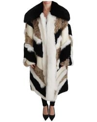 Dolce & Gabbana - Manteau cape en peau de mouton retournée - Lyst
