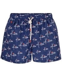 Kiton - Logo Print Zwemshorts - Lyst