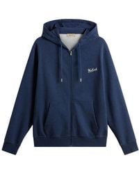 Woolrich - Herren Kapuzenjacke Aus Mouliné Aus Reiner Baumwolle Mit Reißverschluss Blau Größe - Lyst