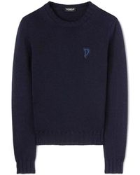 Dondup - Truien & Vesten ,Blauw ,Rondgebreide Trui - Lyst