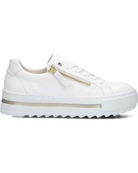 Gabor - Schoenen ,Wit ,Leer Witte Lage Sneakers Met Plateauzool - Lyst