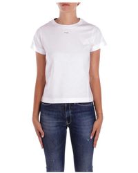 Pinko - Weiße Logo-Front-T-Shirts Und Polos - Lyst