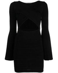 Antonino Valenti - Schwarzes minikleid mit v-ausschnitt und cut-outs - Lyst