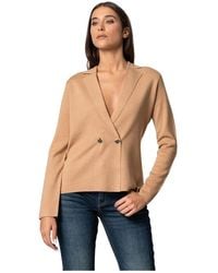Kocca - Truien & Vesten ,Bruin ,Chique Cardigan Met Enkele Knoopsluiting - Lyst