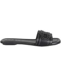 Hogan - Schoenen ,Zwart ,Leer H685 Leren Sandaal - Lyst