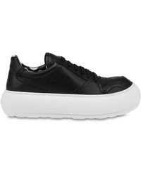 Moschino - Schwarzer leder panel sneaker - Lyst