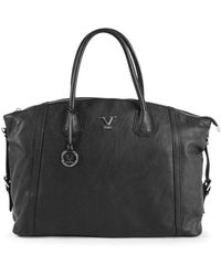 19V69 Italia by Versace - Stilvolle schwarze lederhandtasche - italienische handwerkskunst - Lyst