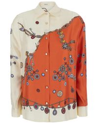 Versace - Informele Zijde Twill Print Shirt - Lyst