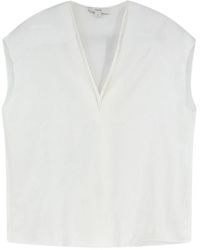 Vince - Boxy V-Neck Mouwloze Top - Lyst