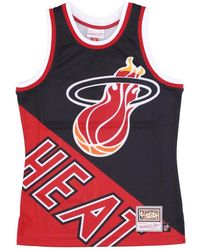 Mitchell & Ness - Fitness ,Veelkleurig ,Polyester Miami Heat Basketbal Tanktop - Lyst