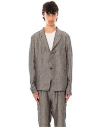 Transit - Jassen ,Grijs ,Linnen Tweekleurige Fil-À-Fil Linnen Blazer - Lyst