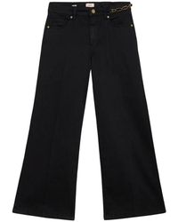 Oltre - Kick Flare Broek Met Kettingdetail - Lyst