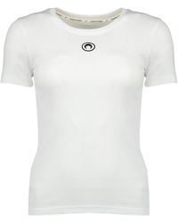 Marine Serre - Moon Logo Geripptes Jersey Baby Fit T-Shirt - Lyst