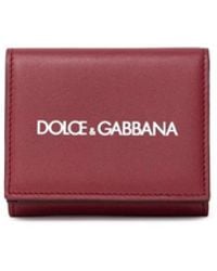 Dolce & Gabbana - Calfskin Wallet With Logo Print - Lyst
