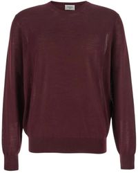 Saint Laurent - Truien & Vesten ,Bruin ,Wol Pull Col Rond Laine Fine Mil 6040 - Lyst