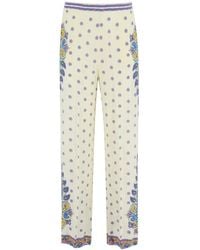 Etro - Broeken ,Veelkleurig ,Zijden Palazzo Broek Met Paisley Print - Lyst