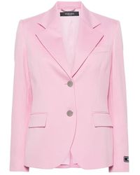 Versace - Chaqueta rosa de lana con mangas largas - Lyst