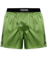 Tom Ford - Ondergoed ,Groen ,Zijden Boxershorts Met Logo - Lyst