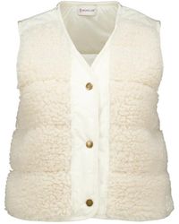 Moncler - Jassen ,Polyester Gewatteerd Teddy Gilet - Lyst