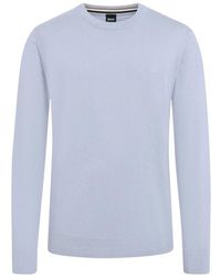 HUGO - Truien & Vesten ,Blauw ,Katoen Boss Sweaters - Lyst