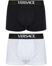 Versace - Ondergoed ,Veelkleurig ,Katoen Twee-Pack Katoenen Boxers Met Logo - Lyst