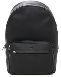 BOSS - Leder Rucksack Mit Reißverschluss - Lyst