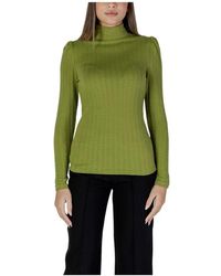 B.Young - Top De Punto De Canalé Verde, Mujer, Talla - Lyst