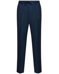 Etro - Broeken ,Blauw ,Wol Joggingbroeken Van Wol En Linnen - Lyst