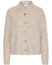 Kaffe - Truien & Vesten ,Wol Hoge Hals Gebreide Vest Met Knopen - Lyst