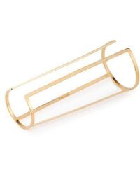 Elisabetta Franchi - Golden Metal Wide Bracelet - Lyst
