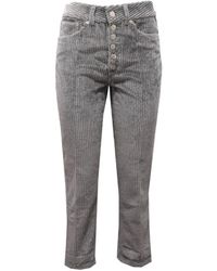 Dondup - Corduroy Lurex Grijze Broek - Lyst