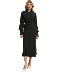 Patou - Zwarte Gedrapeerde Maxi Day Jurk - Lyst