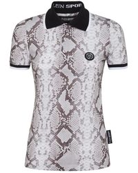 Philipp Plein - Fitness ,Grijs ,Katoen Polo Shirt Python - Lyst