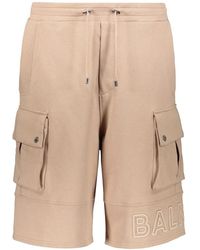 Balmain - Korte Broeken ,Katoen Bermuda Shorts Met Zakken En Contraststiksels - Lyst