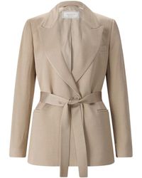 Peserico - Fluid Viscose And Wool Satin Blazer - Lyst