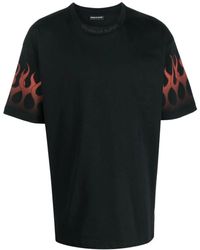 Vision Of Super - Flammenmuster schwarzes t-shirt - Lyst