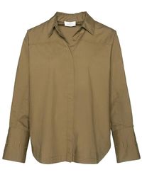 Hèst - Overhemden ,Groen ,Katoen Winter Moss Geweven Blouse Shirt - Lyst
