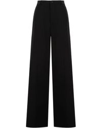 Balenciaga - Trousers,schwarze wollweite hosen - Lyst