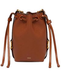 Chloé - Leder eimer tasche mit kordelzug - Lyst