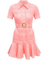 Zimmermann Korte Mouw Jurk - Roze