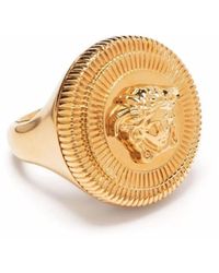 Versace - Medusa biggie ring aus goldfarbenem metall - Lyst
