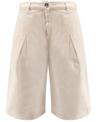 Pinko - Weiße Shorts Mit Reißverschluss Und Metallknopf - Lyst
