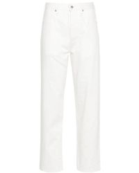 Jil Sander - Pantaloni in denim di cotone bianco - Lyst