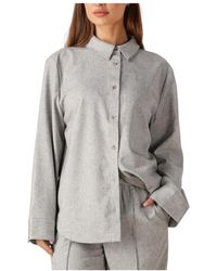 Modström - Overhemden ,Grijs ,Grijs Overshirt Stijlvolle Toevoeging Garderobe - Lyst