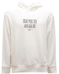 Armani - Hoodies & Sweatvesten ,Wit ,Katoen Emporio Sweatshirt Model 6D1Md 2 - Lyst